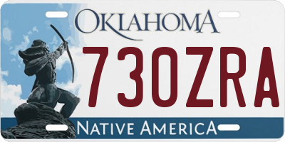OK license plate 730ZRA