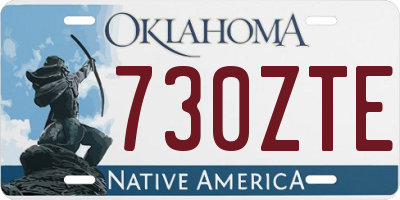 OK license plate 730ZTE