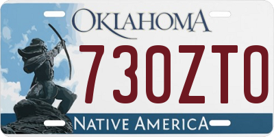 OK license plate 730ZTO