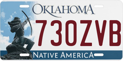 OK license plate 730ZVB