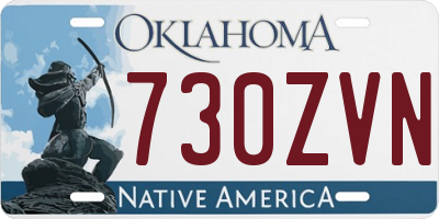 OK license plate 730ZVN