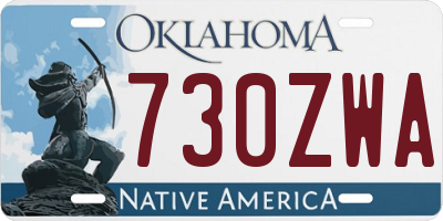 OK license plate 730ZWA