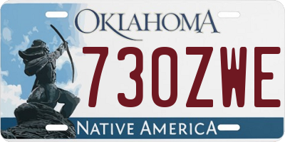 OK license plate 730ZWE