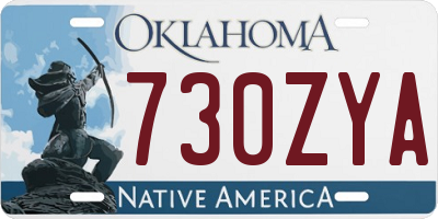 OK license plate 730ZYA