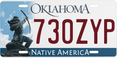 OK license plate 730ZYP