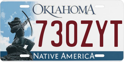 OK license plate 730ZYT