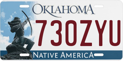 OK license plate 730ZYU