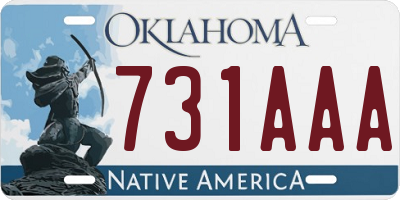 OK license plate 731AAA