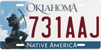 OK license plate 731AAJ