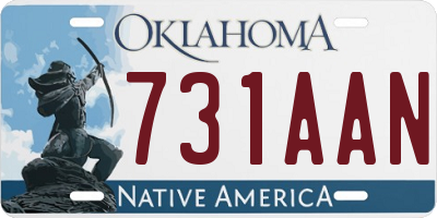 OK license plate 731AAN