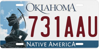 OK license plate 731AAU