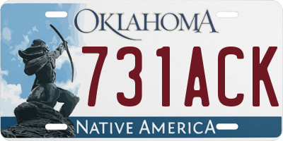OK license plate 731ACK
