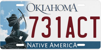 OK license plate 731ACT