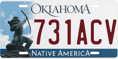 OK license plate 731ACV