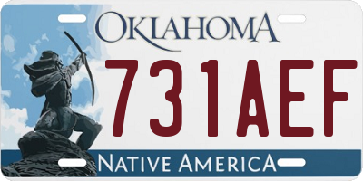 OK license plate 731AEF
