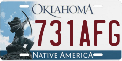 OK license plate 731AFG