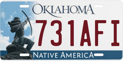 OK license plate 731AFI
