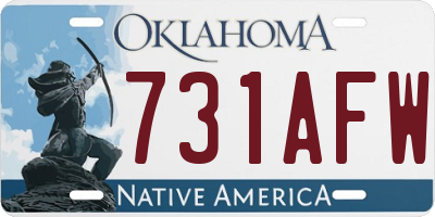 OK license plate 731AFW