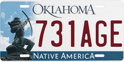 OK license plate 731AGE