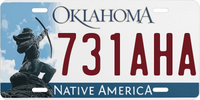 OK license plate 731AHA
