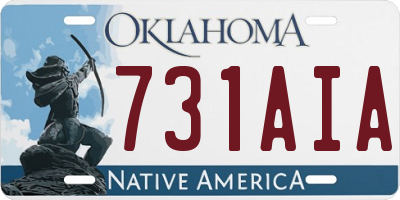 OK license plate 731AIA