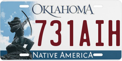 OK license plate 731AIH