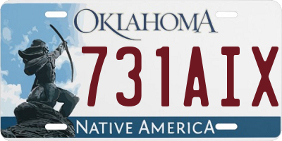 OK license plate 731AIX