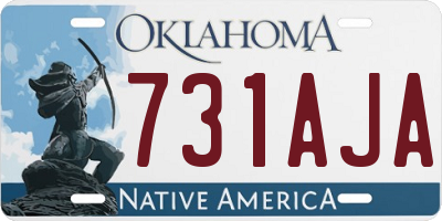 OK license plate 731AJA