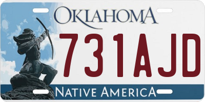 OK license plate 731AJD