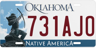 OK license plate 731AJO