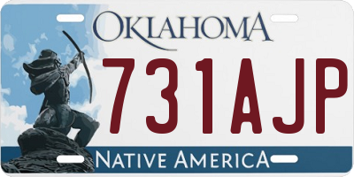 OK license plate 731AJP