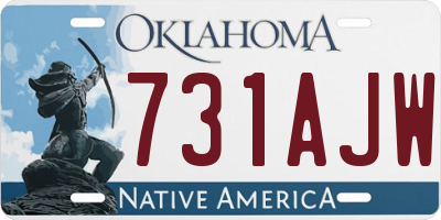 OK license plate 731AJW
