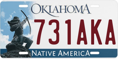 OK license plate 731AKA