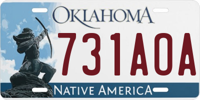 OK license plate 731AOA