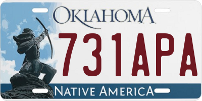 OK license plate 731APA
