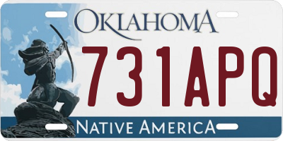 OK license plate 731APQ
