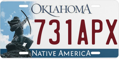 OK license plate 731APX