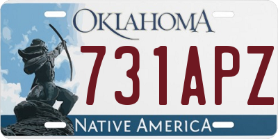 OK license plate 731APZ