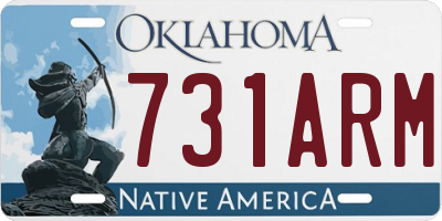 OK license plate 731ARM
