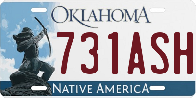 OK license plate 731ASH