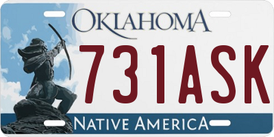 OK license plate 731ASK