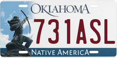 OK license plate 731ASL