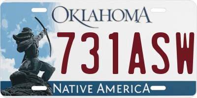 OK license plate 731ASW