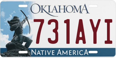 OK license plate 731AYI