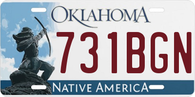OK license plate 731BGN