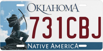OK license plate 731CBJ