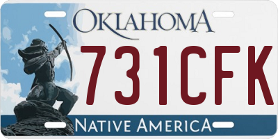 OK license plate 731CFK