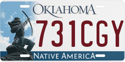 OK license plate 731CGY
