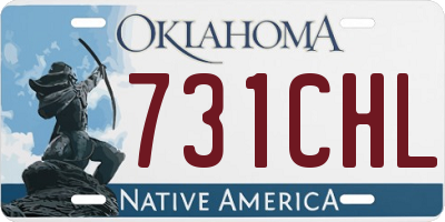 OK license plate 731CHL