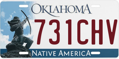 OK license plate 731CHV